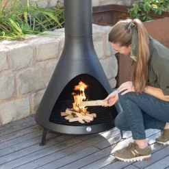 Cheminée D’Extérieur En Acier 70 X 160 Cm 10 Cheminée D’Extérieur En Acier 70 X 160 Cm -Jardelix Soldes Magasin cheminee jardin acier noir