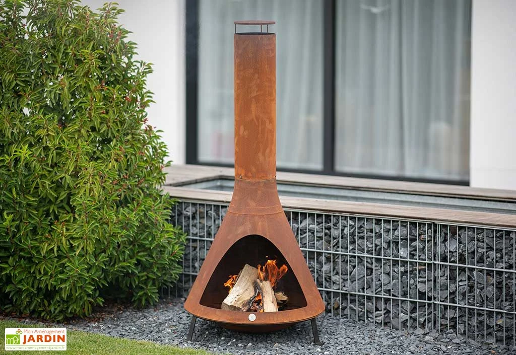 Cheminée D’Extérieur En Acier 70 X 160 Cm 5 Cheminée D’Extérieur En Acier 70 X 160 Cm – Image 3