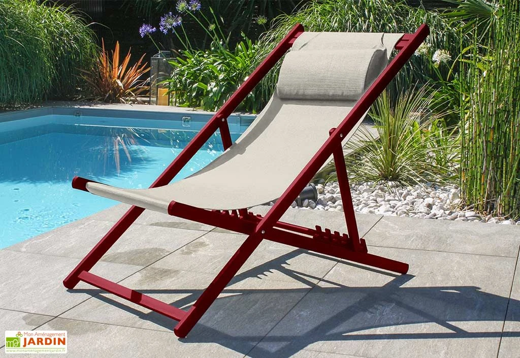 Chilienne De Jardin En Aluminium Et Textilène - Julia 3 Chilienne De Jardin En Aluminium Et Textilène - Julia