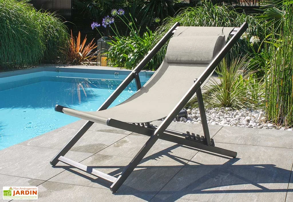 Chilienne De Jardin En Aluminium Et Textilène - Julia 5 Chilienne De Jardin En Aluminium Et Textilène - Julia – Image 3