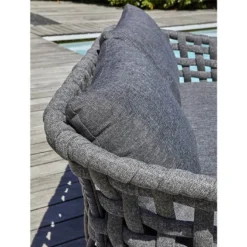 Salon De Jardin 4 Places En Aluminium Et Corde Tressée - Camargue -Jardelix Soldes Magasin coussins canape jardin camargue