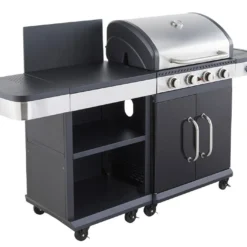 Cuisine D'extérieur Avec Desserte Et Barbecue Gaz 4 Brûleurs – 14,5 KW