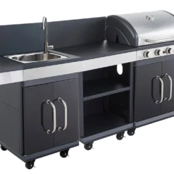 Cuisine D'extérieur Avec Desserte, évier Et Barbecue Gaz 4 Brûleurs