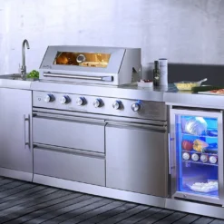 Cuisine Extérieure En Inox : Barbecue Gaz, Réfrigérateur, évier – Oxford