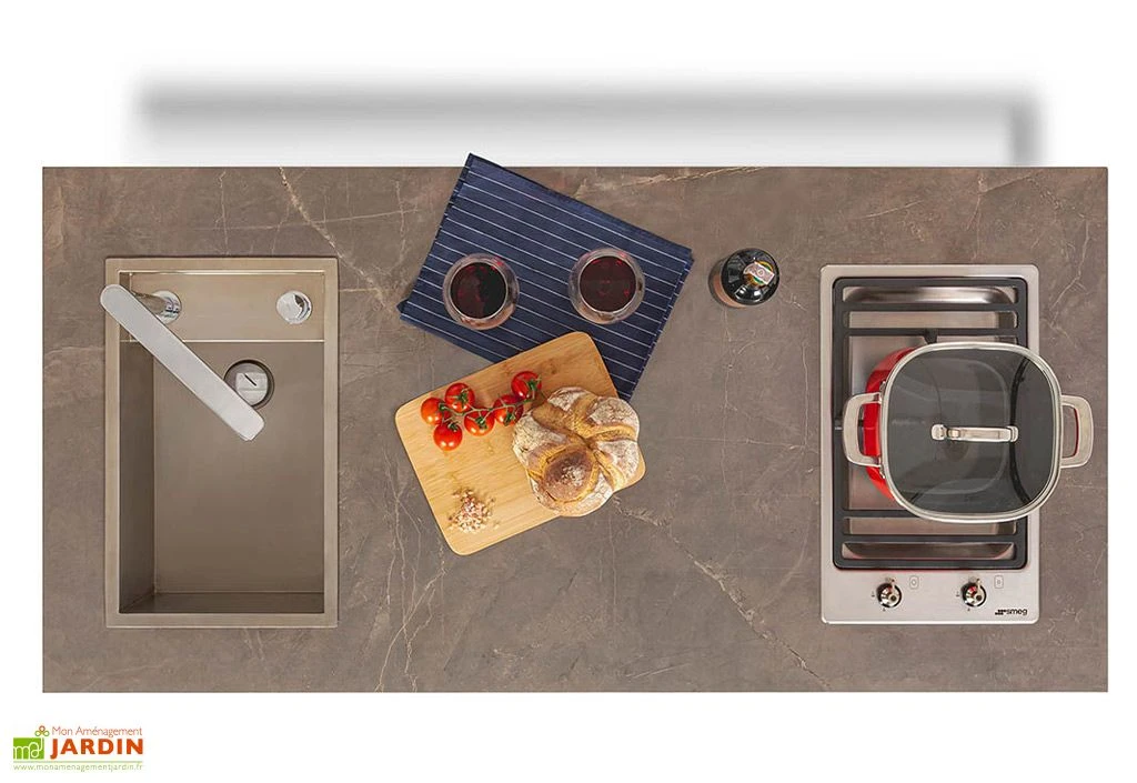 Cuisine Extérieure Professionnelle à 3 Modules BROWN CANA Style + Housse 4 Cuisine Extérieure Professionnelle à 3 Modules BROWN CANA Style + Housse – Image 2