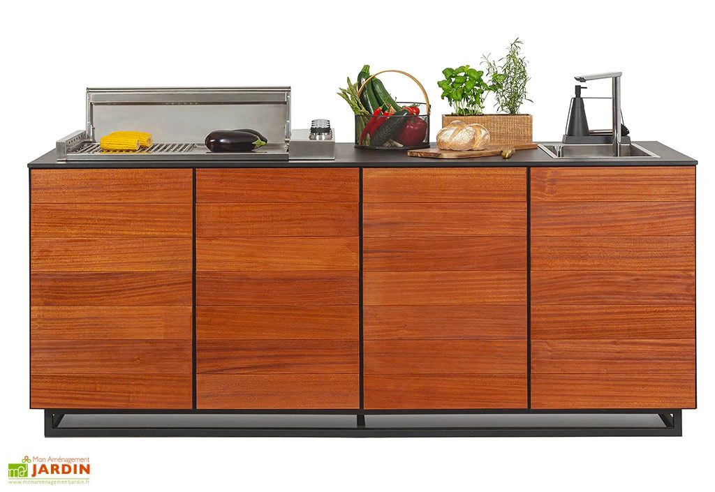 Cuisine Extérieure Professionnelle à 4 Modules SAPELI CANA Style + Housse 3 Cuisine Extérieure Professionnelle à 4 Modules SAPELI CANA Style + Housse