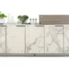 Cuisine Extérieure Professionnelle à 5 Modules Silver White CANA Concept + Housse -Jardelix Soldes Magasin cuisine exterieure professionnelle blanche effet marbre avec 5 modules silver white cana style avec housse offerte cana concept 2