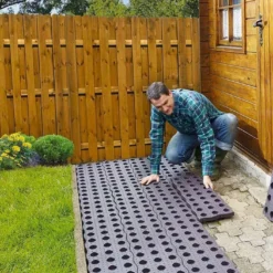 Garantia Dalles De Jardin En Polypropylène Marron 70 Cm Ep. 25 Mm (Lot De 16) -Jardelix Soldes Magasin dalles potager maxi 70cm clipsables garantia 5