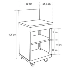 Desserte Extérieure En Métal Fidgi – L 60 X L 45,5 X H 108 Cm -Jardelix Soldes Magasin desserte integrable fidgi3 4 2