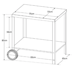 Desserte D'extérieur En Acier époxy Media S – L 81 X L 65 X H 80 Cm 7 Desserte D'extérieur En Acier époxy Media S – L 81 X L 65 X H 80 Cm -Jardelix Soldes Magasin desserte media s 1