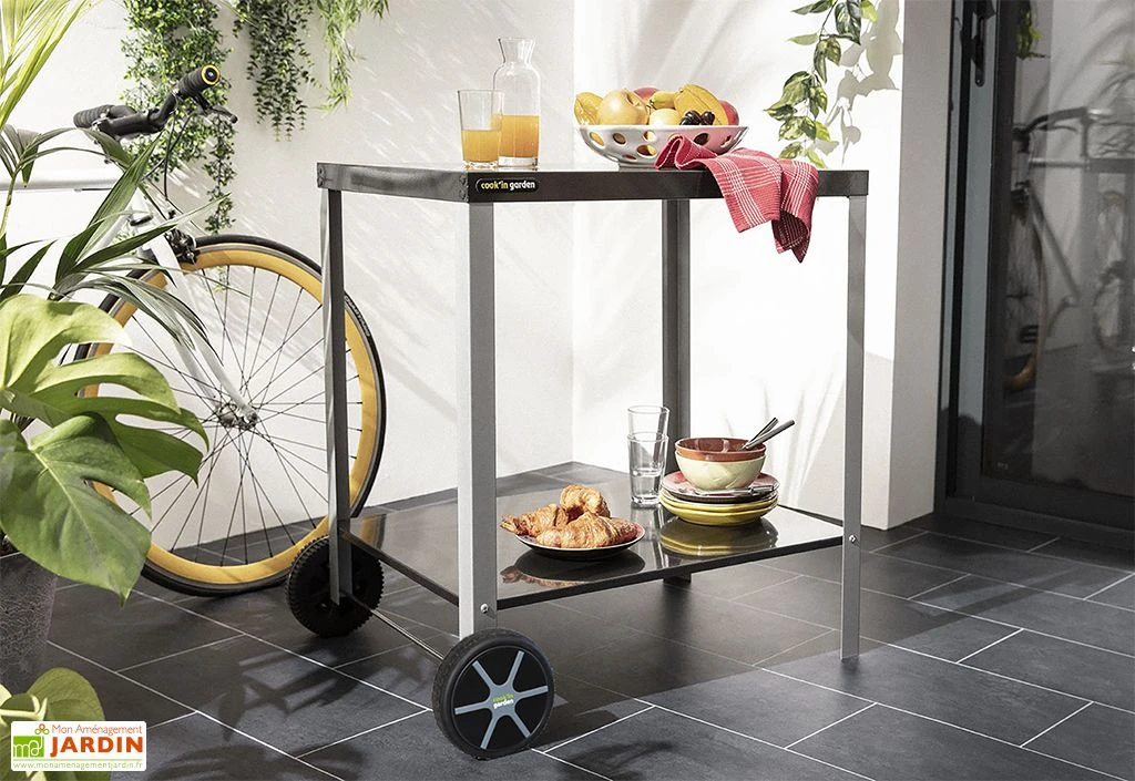 Desserte D'extérieur En Acier époxy Media S – L 81 X L 65 X H 80 Cm 4 Desserte D'extérieur En Acier époxy Media S – L 81 X L 65 X H 80 Cm – Image 2