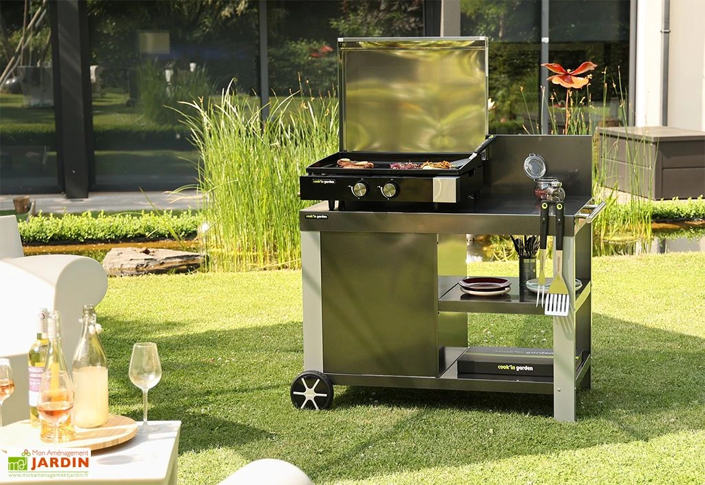 Desserte Extérieure En Acier époxy Nova 110 – L 122 X L 65 X H 105 Cm 5 Desserte Extérieure En Acier époxy Nova 110 – L 122 X L 65 X H 105 Cm – Image 3