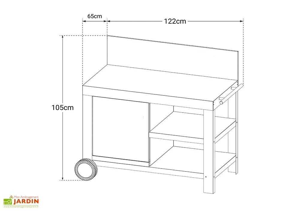 Desserte Extérieure En Acier époxy Nova 110 – L 122 X L 65 X H 105 Cm 6 Desserte Extérieure En Acier époxy Nova 110 – L 122 X L 65 X H 105 Cm – Image 4