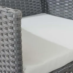 Salon De Jardin 4 Places En Aluminium Et Résine Tressée - Barcelone -Jardelix Soldes Magasin detail fauteuil jardin resine tressee