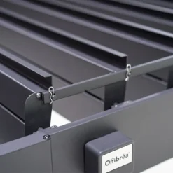 Pergola Bioclimatique Adossée En Aluminium Anthracite 15,9 M² - Ombréa -Jardelix Soldes Magasin detail pergola alu anth