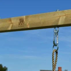 Aire De Jeux En Bois Brut Portique Balançoires Et Toboggan – 9,8 M² -Jardelix Soldes Magasin detail structure portique bois wendi toys