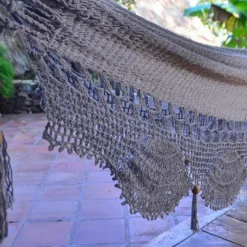 Hamac En Coton Tissé à La Main 2 X 2,37 M - Mombacho XL -Jardelix Soldes Magasin detail toile hamac mombacho xl