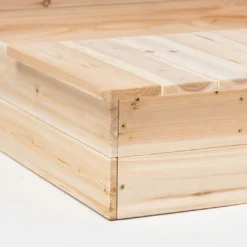 Pinolino Bac à Sable En Bois 120 L 118 X 112 Cm – Lennart -Jardelix Soldes Magasin details bac a sable bois 120l