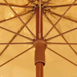 Parasol Droit En Acier Imitation Bois Manila ⌀ 200 Cm -Jardelix Soldes Magasin details baleines parasol imitation bois manila