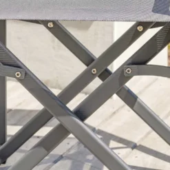 Fauteuil De Jardin Pliant En Aluminium Et Textilène Honfleur -Jardelix Soldes Magasin details fauteuil jardin aluminium textilene honfleur