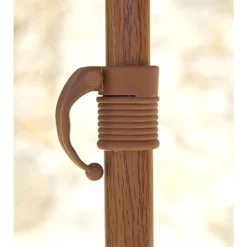 Parasol Droit En Acier Imitation Bois Manila ⌀ 200 Cm -Jardelix Soldes Magasin details parasol imitation bois manila