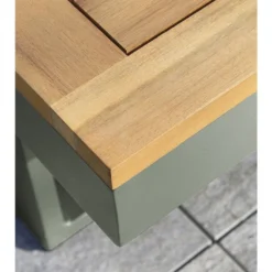 Salon De Jardin Modulable 4 Places En Aluminium Et Acacia - Tokyo -Jardelix Soldes Magasin details plateau bois table basse jardin