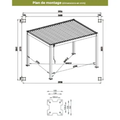 Pergola Bioclimatique Ombréa En Aluminium 3 X 4 M Autoportée - Imitation Bois 12 Pergola Bioclimatique Ombréa En Aluminium 3 X 4 M Autoportée - Imitation Bois -Jardelix Soldes Magasin dimensions 3x4 pergola bioclimatique ombrea 3x4 1