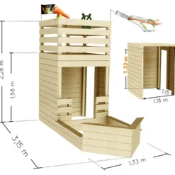 Cabane Enfant En Bois Soulet Bateau De Pirates – Hacker -Jardelix Soldes Magasin dimensions cabane bois enfant hacker soulet bateau pirate