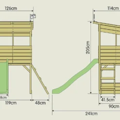 Cabane En Bois Pour Enfant Avec Toboggan – TP Treetops -Jardelix Soldes Magasin dimensions cabane bois enfant toboggan treetops tp toys