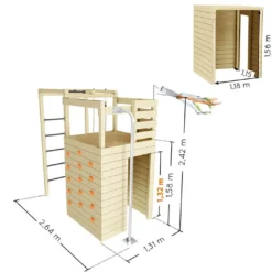 Aire De Jeux En Bois Soulet Tour D’escalade – Cross Fit -Jardelix Soldes Magasin dimensions cabane enfant cross fit soulet