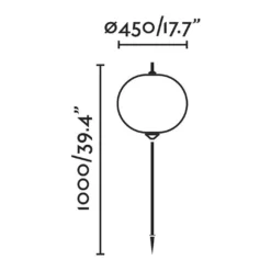 Luminaire Extérieur En Aluminium Et EPDM ⌀ 45 Cm - Saigon -Jardelix Soldes Magasin dimensions lampe exterieure faro saigon