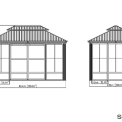 Pergola Fermée En Aluminium 4 X 3 M Avec Toiture Acier - Bolata 11 Pergola Fermée En Aluminium 4 X 3 M Avec Toiture Acier - Bolata -Jardelix Soldes Magasin dimensions pavillon ferme bolata sojag