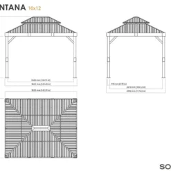 Pergola Autoportée En Aluminium Effet Bois 10 M² – Fontana -Jardelix Soldes Magasin dimensions pergola alu 10m2 fontana sojag