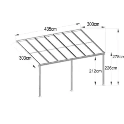 Pergola Adossée En Aluminium Et Polycarbonate 13 M2 – Louis -Jardelix Soldes Magasin dimensions pergola aluminium forest style louis