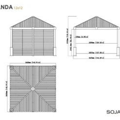 Pergola Autoportée En Aluminium Avec Brise-vues En Lames 13 M² – Nanda -Jardelix Soldes Magasin dimensions pergola aluminium nanda sojag 13m2