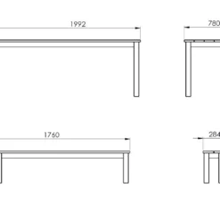 Table De Jardin En Bois Autoclave 200 Cm + 2 Bancs – Daugavpils -Jardelix Soldes Magasin dimensions table bancs jardin bois ekju 253654