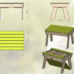 Table Sable Et Eau En Bois Non Traité – 60 X 79 X 52 Cm -Jardelix Soldes Magasin dimensions table sable eau wendi toys