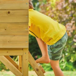 Cabane En Bois Pour Enfant Avec Toboggan – TP Treetops -Jardelix Soldes Magasin echelle cabane bois enfant treetops tp toys
