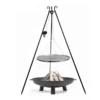 Ensemble Braséro Bali Avec Trépied, Poulie Et Grille De Cuisson -Jardelix Soldes Magasin ensemble brasero bali trepied crochets grille de cuisson 4 dimensions