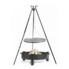Ensemble Braséro Haiti Avec Trépied Et Grille De Cuisson -Jardelix Soldes Magasin ensemble brasero haiti trepied crochets grille de cuisson 4 dimensions