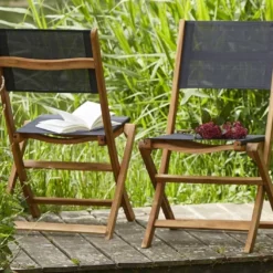 Salon De Jardin Carré 4 Places En Bois D'acacia -Jardelix Soldes Magasin ensemble mobilier jardin acacia t4c4 3