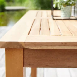 Salon De Jardin Carré 4 Places En Bois D'acacia -Jardelix Soldes Magasin ensemble mobilier jardin acacia t4c4 4