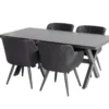 Ensemble Repas De Jardin 4 Personnes En Aluminium Et Résine Anthracite -Jardelix Soldes Magasin ensemble repas jardin 4personnes aluminium resine anthracite