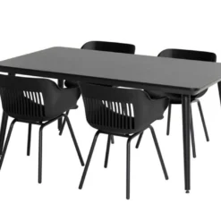 Ensemble Repas De Jardin 4 Personnes En Aluminium Et Résine Jill