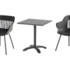 Ensemble Repas De Jardin 2 Personnes En Aluminium Et Résine Jill -Jardelix Soldes Magasin ensemble repas jardin aluminium resine jill noir