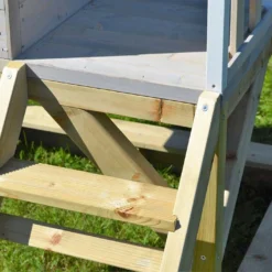 Maisonnette Pour Enfant En Bois Non Traité Avec Toboggan – 5,5 M² -Jardelix Soldes Magasin escalier cabane pilotis bois