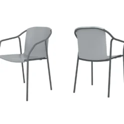 Fauteuil De Jardin Empilable En Aluminium Laqué – Rod -Jardelix Soldes Magasin fauteuil aluminium laque empilable 01