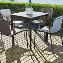 Fauteuil De Jardin Empilable En Aluminium Laqué – Rod -Jardelix Soldes Magasin fauteuil aluminium laque empilable 04