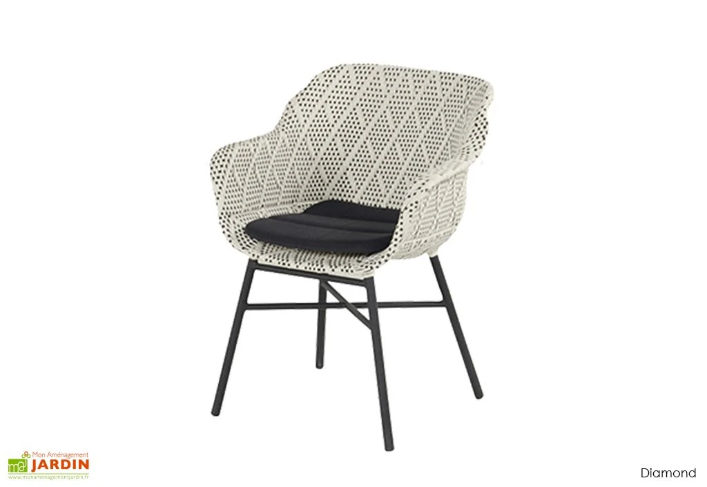 Fauteuil De Jardin En Aluminium Et Résine Tressée Delphine Dining 6 Fauteuil De Jardin En Aluminium Et Résine Tressée Delphine Dining – Image 4