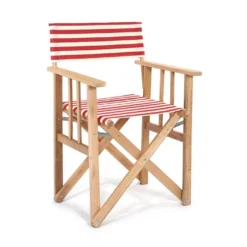 Fauteuil De Jardin Metteur En Scène En Bois Et Tissu Lona -Jardelix Soldes Magasin fauteuil jardin chaise metteur en scene rayee 3